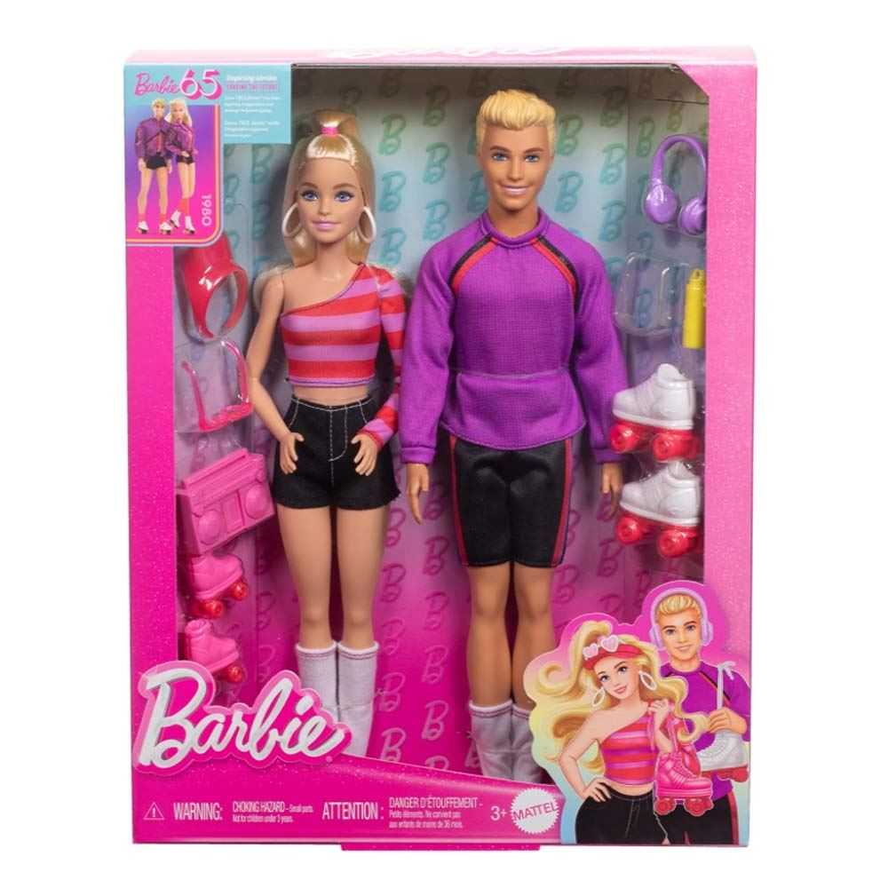 barbie 65 aniversario pack 2 patinadores ( mattel - hxk90)