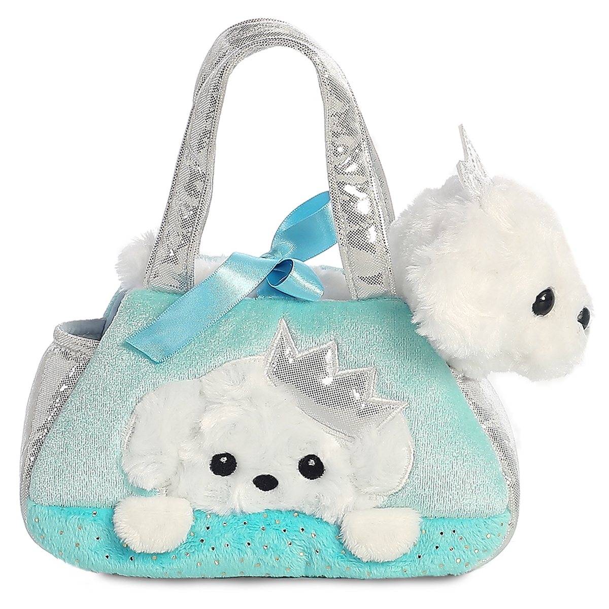 peluche fancy pals bolso azul perro 21 cm ( apex - 60847)