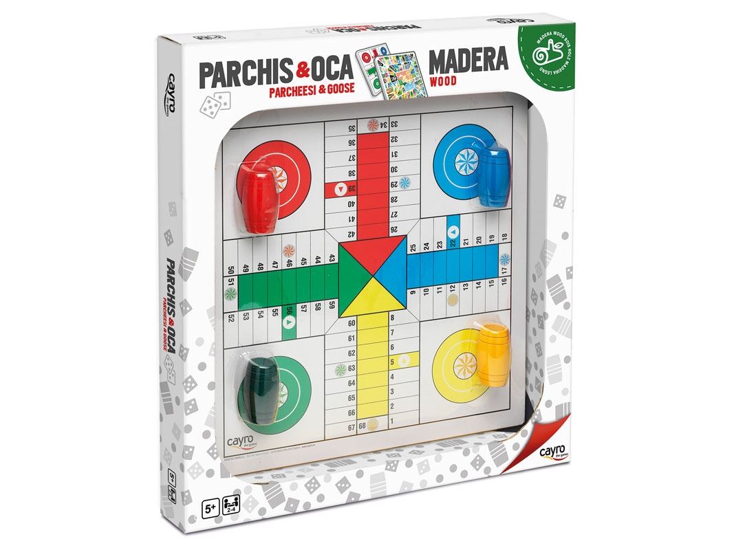 parchis oca tablero madera