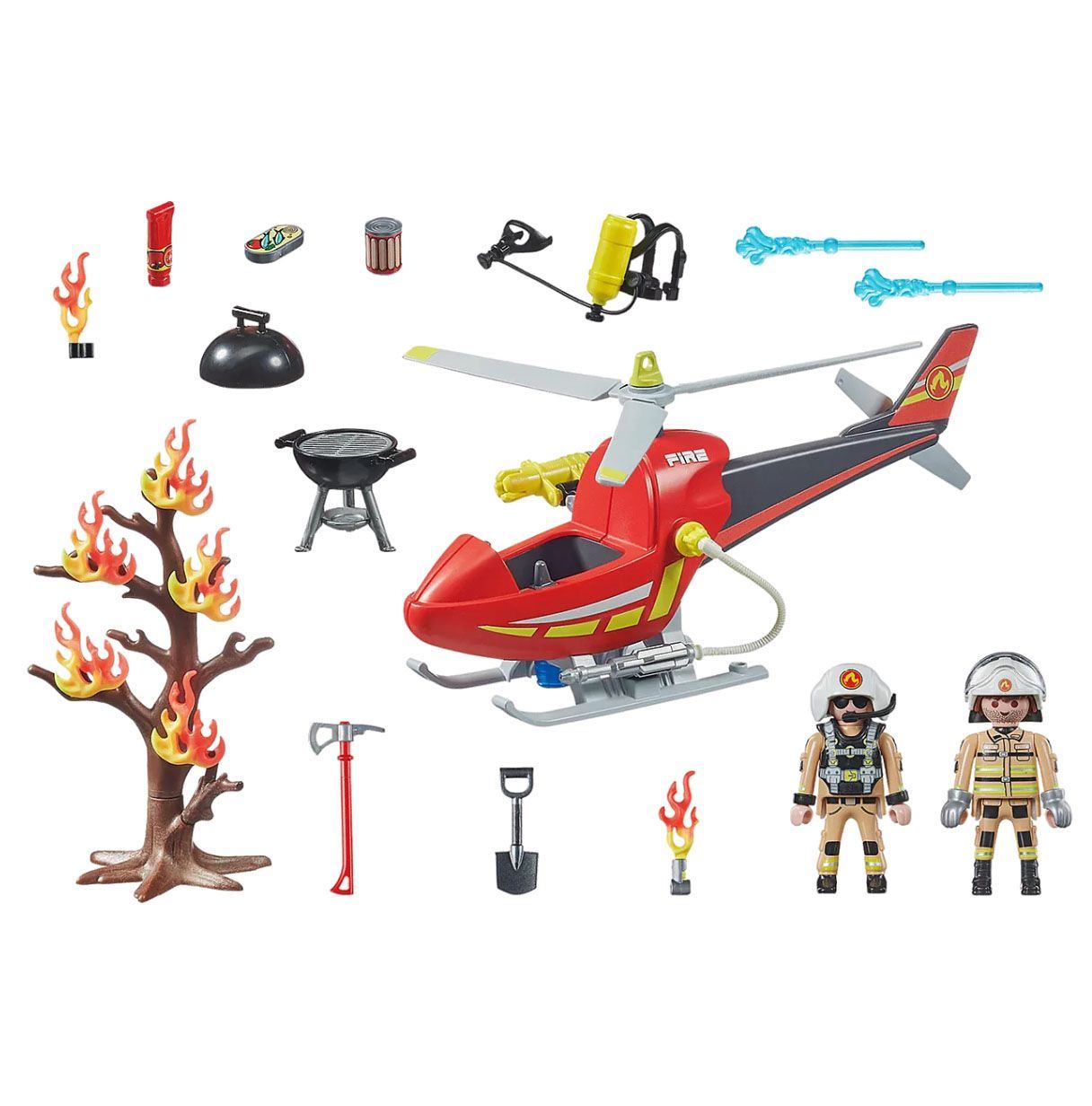 playmobil city action helicoptero de bomberos (71195)