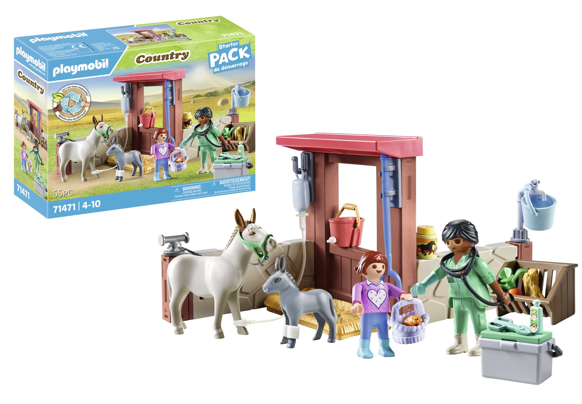 playmobil starter veterianria de granja (71471)