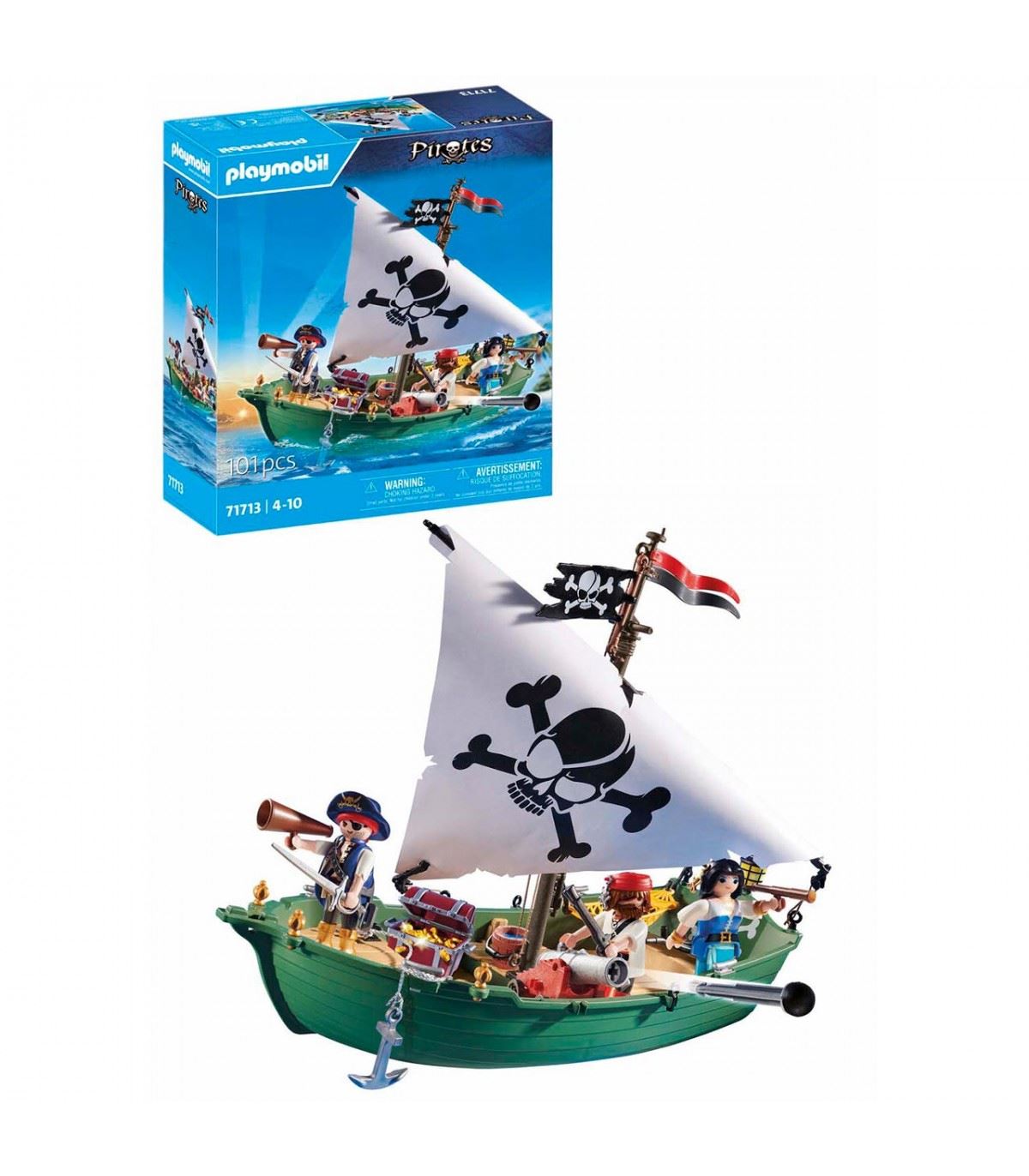 playmobil barco pirata con motor (71713)