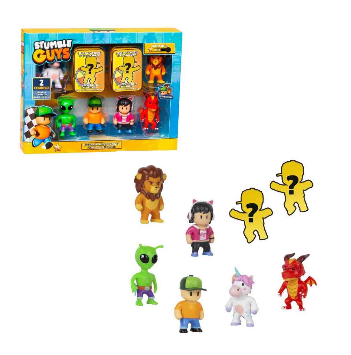 stumble guys figura pack de 8 piezas ( bizak - 64112072 )