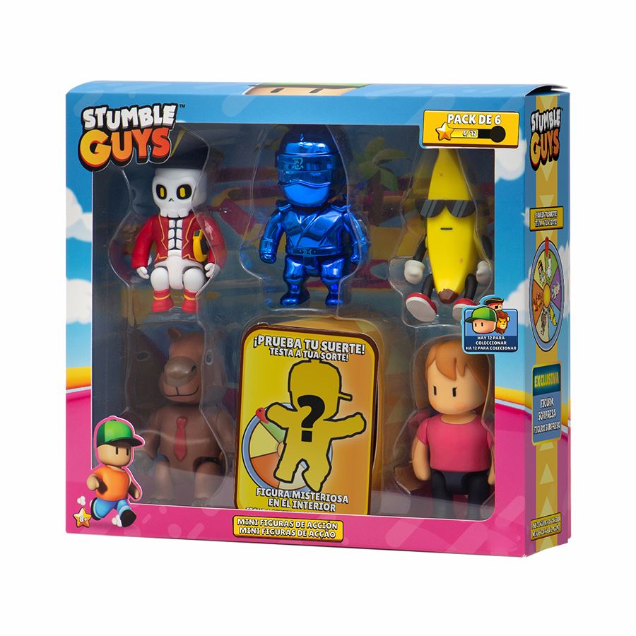 stumble guys figura accion 7.5cms pack 6 (bizak - 64113006)