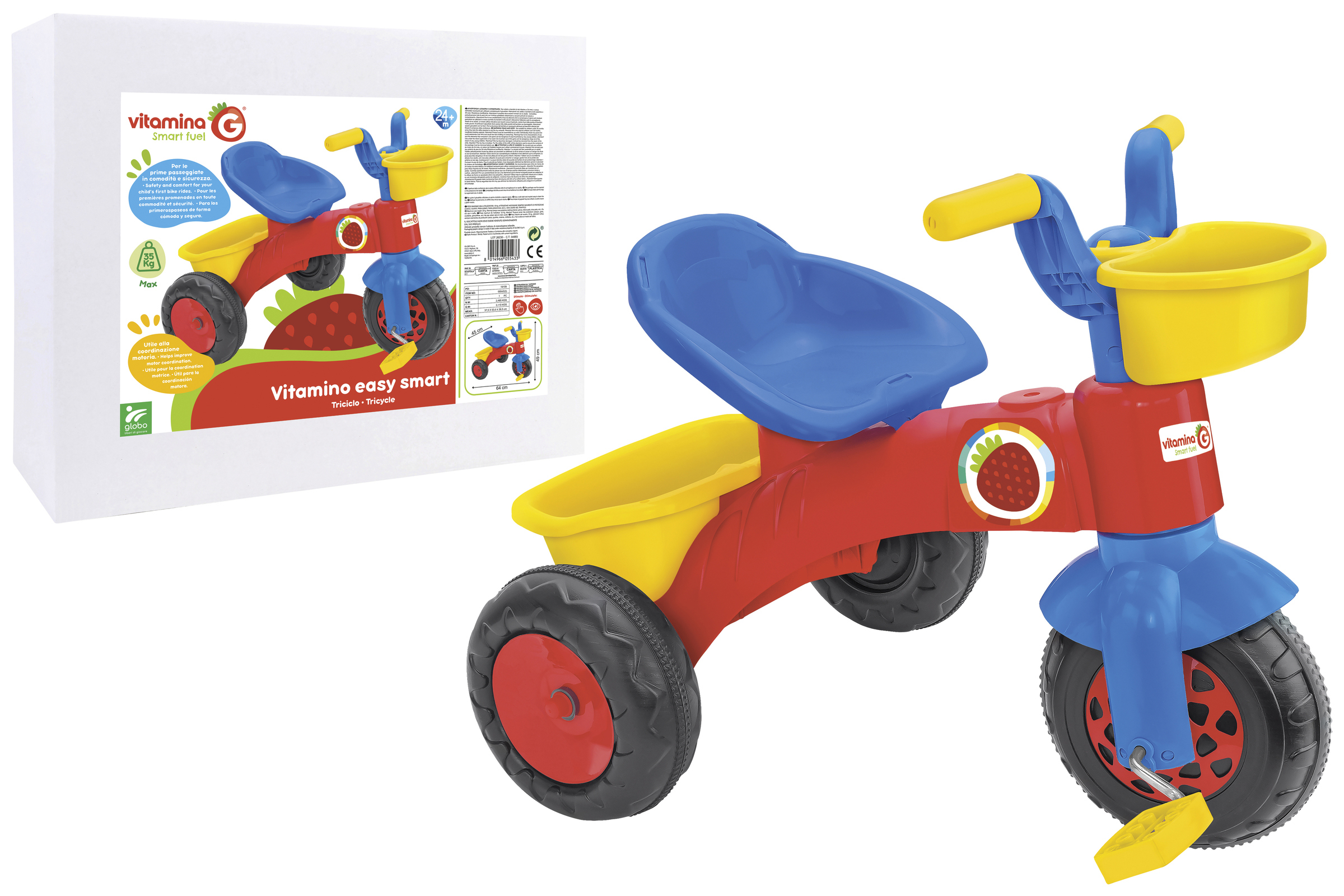 triciclo vitamina g easy smart 64x51x49 cm ( globo - 05543)