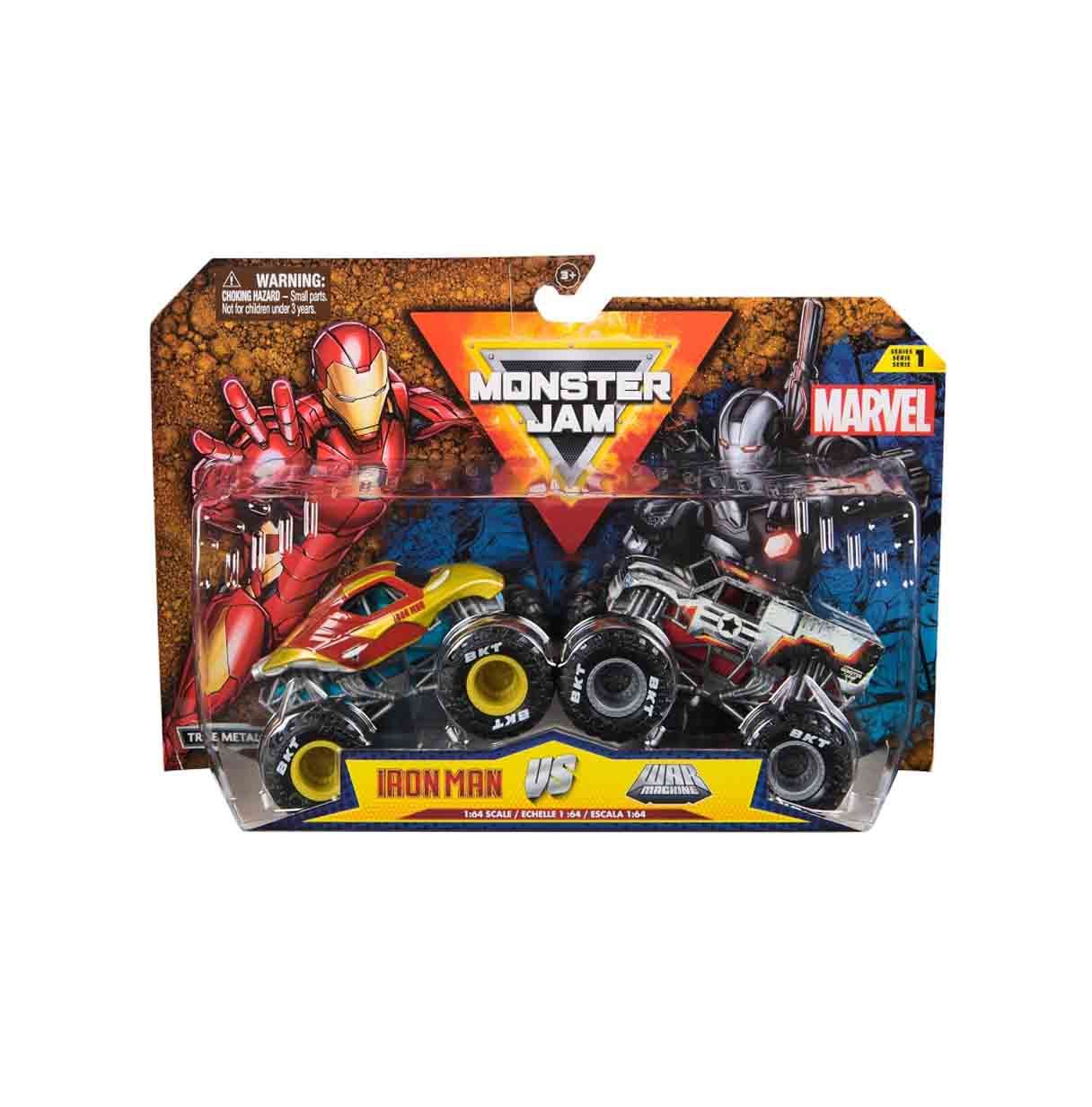 monster jam 1:64 iron man vs war machine (spin master - 6070555)