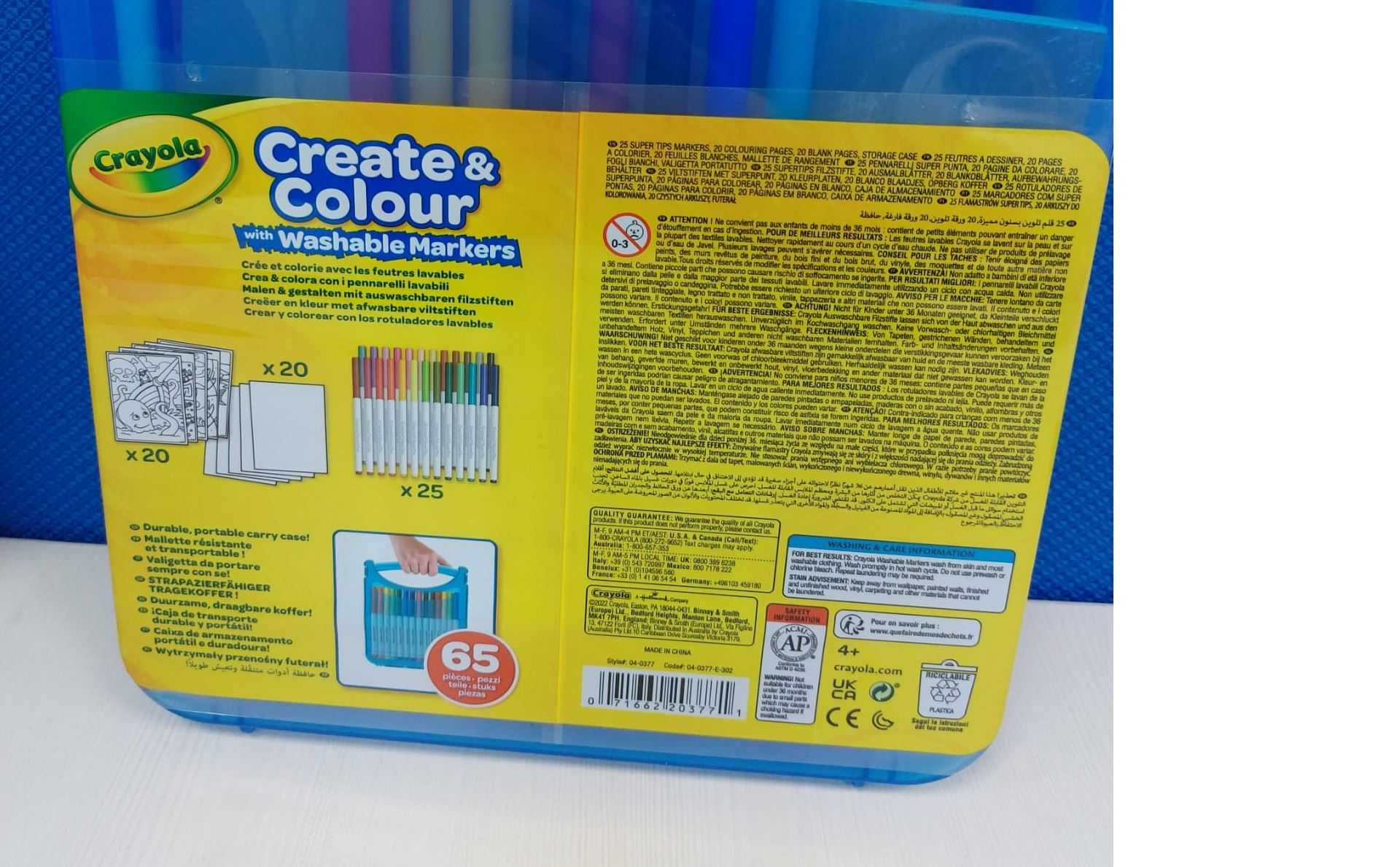 crayola maletin rotuladores lavables 65