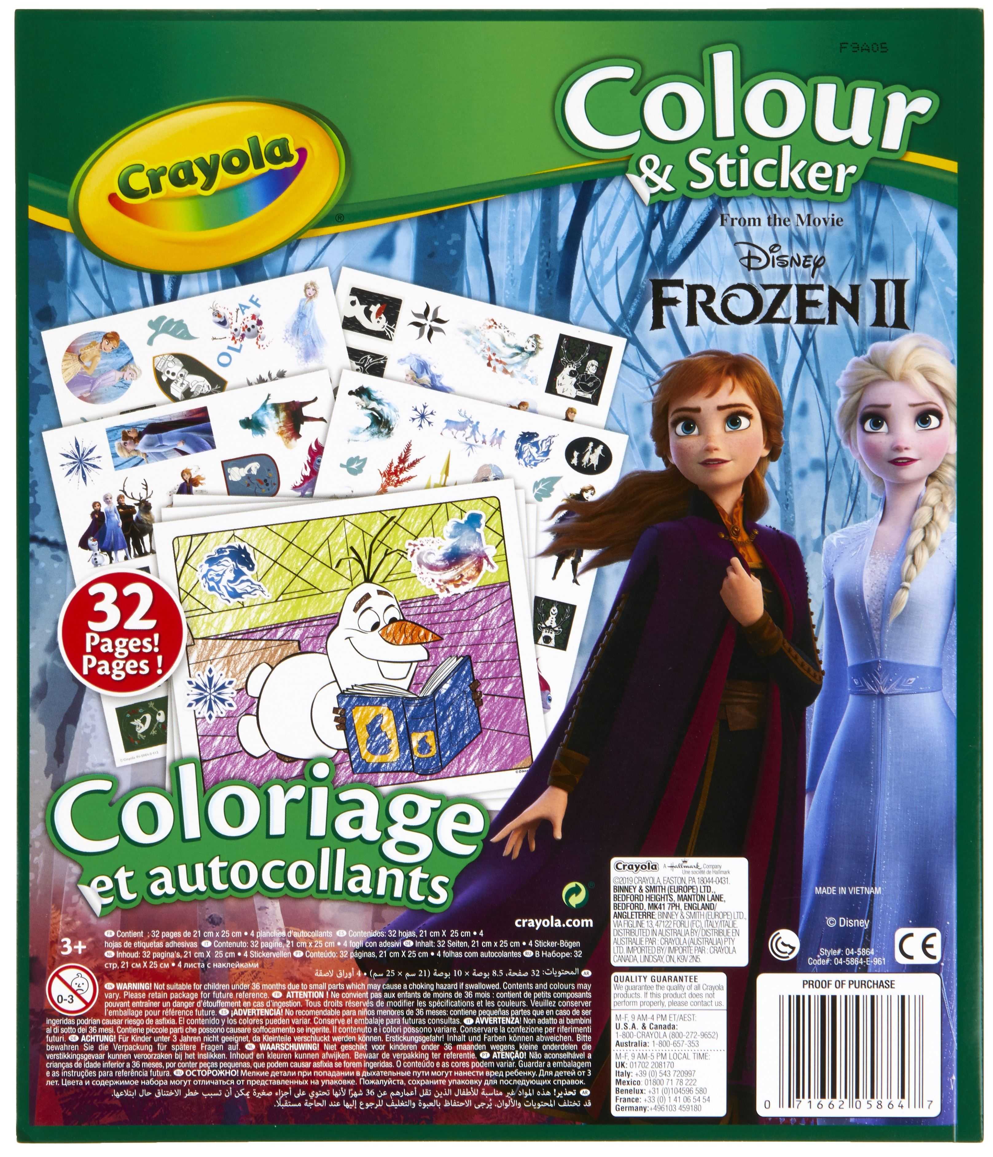 crayola libro colorear+sticker frozen ii ( 04-5864 )