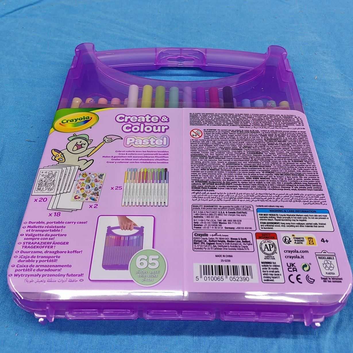 crayola maletin 65 rotuladores lavables pastel  ( 25-5239)