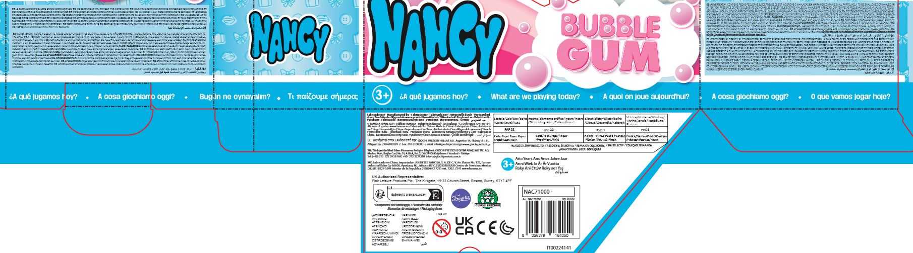 nancy bubble gum summer pack  (famosa - nac71000)