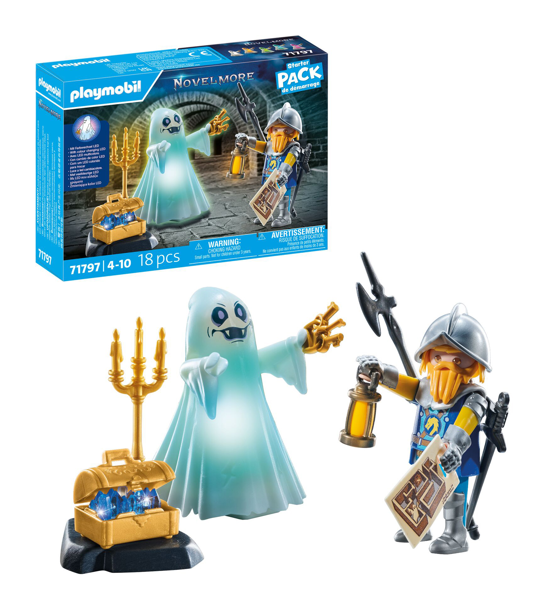 playmobil starter pack fantasma y caballero novelmore (71797)