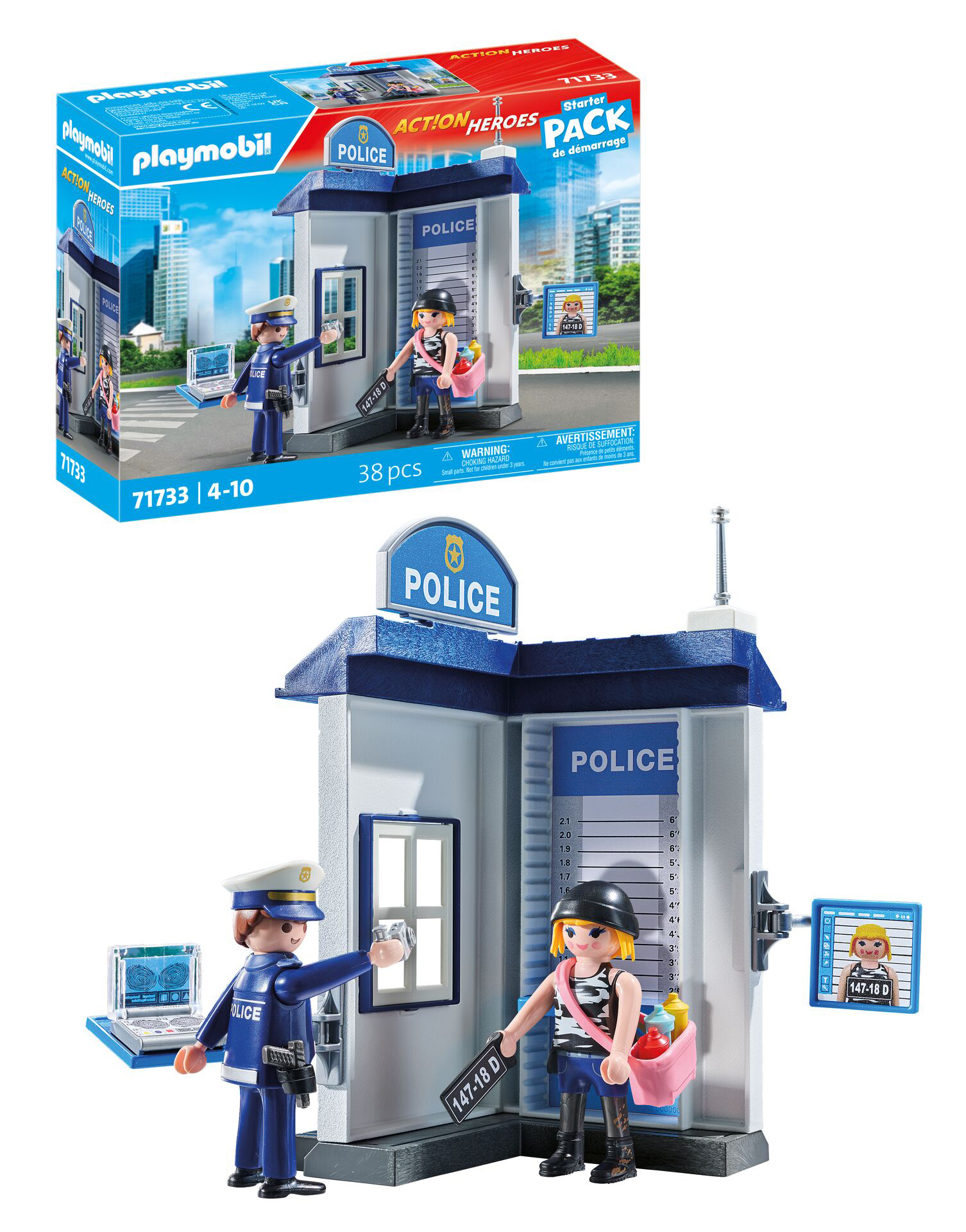 playmobil starter pack sala de policia (71733)