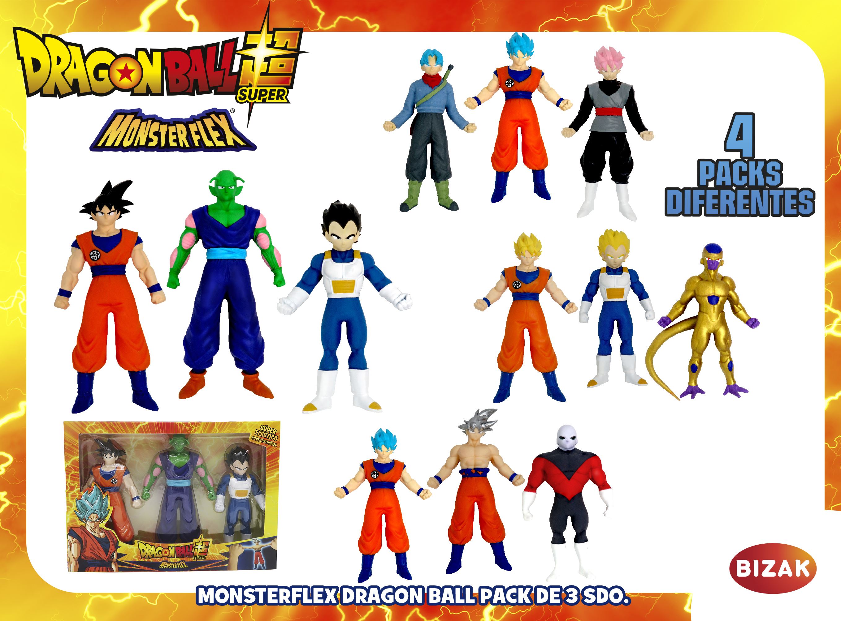 monsterflex dragon ball pack de 3 ( bizak- 64390231)