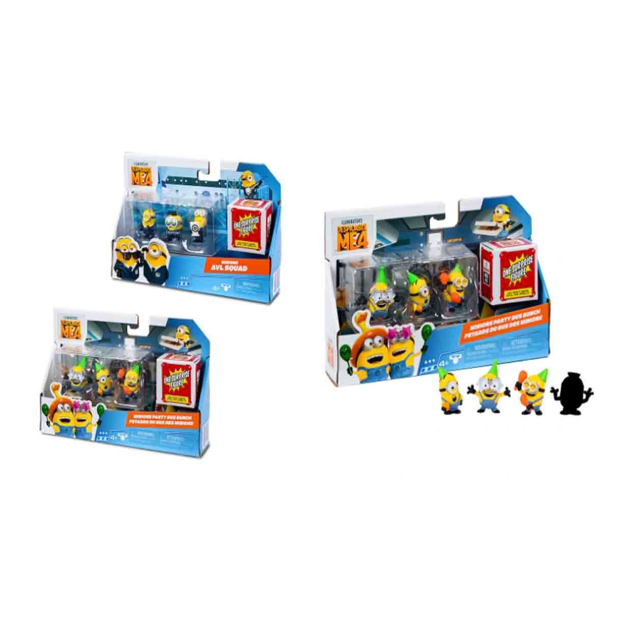 gru 4 minions pack 4 figuras surtidas ( famosa - mn401000)