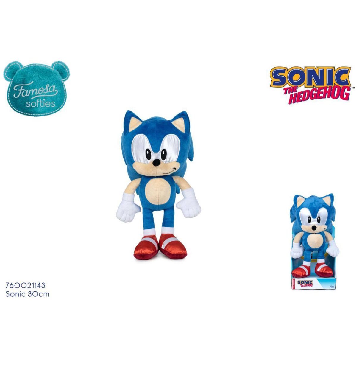 peluche sonic 30 cm (famosa 760021143).