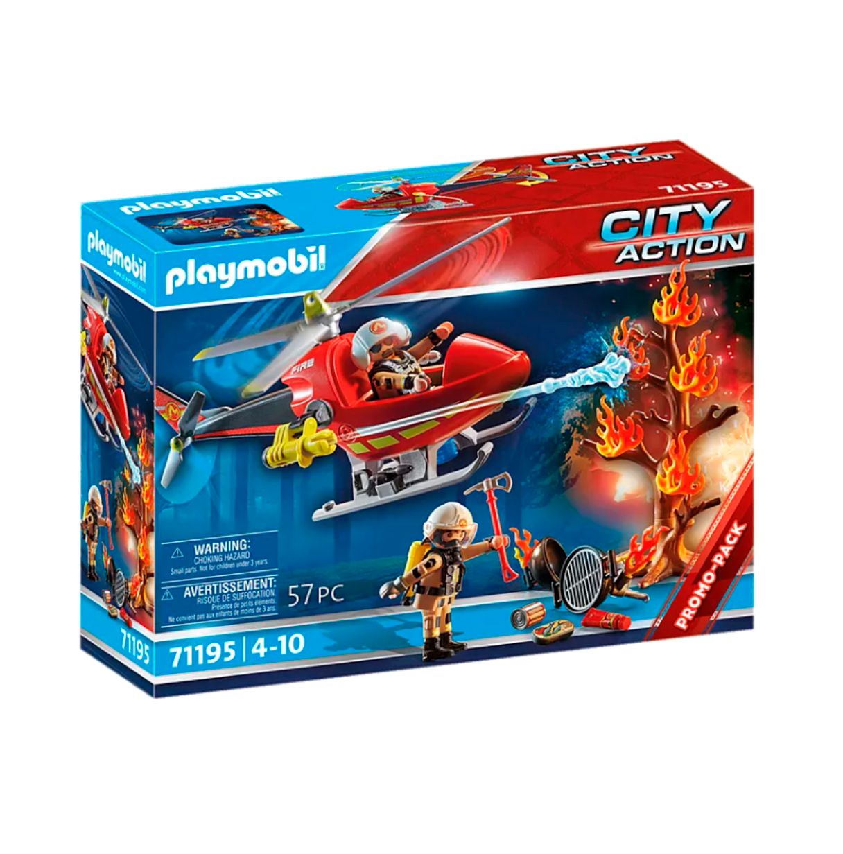 playmobil city action helicoptero de bomberos (71195)