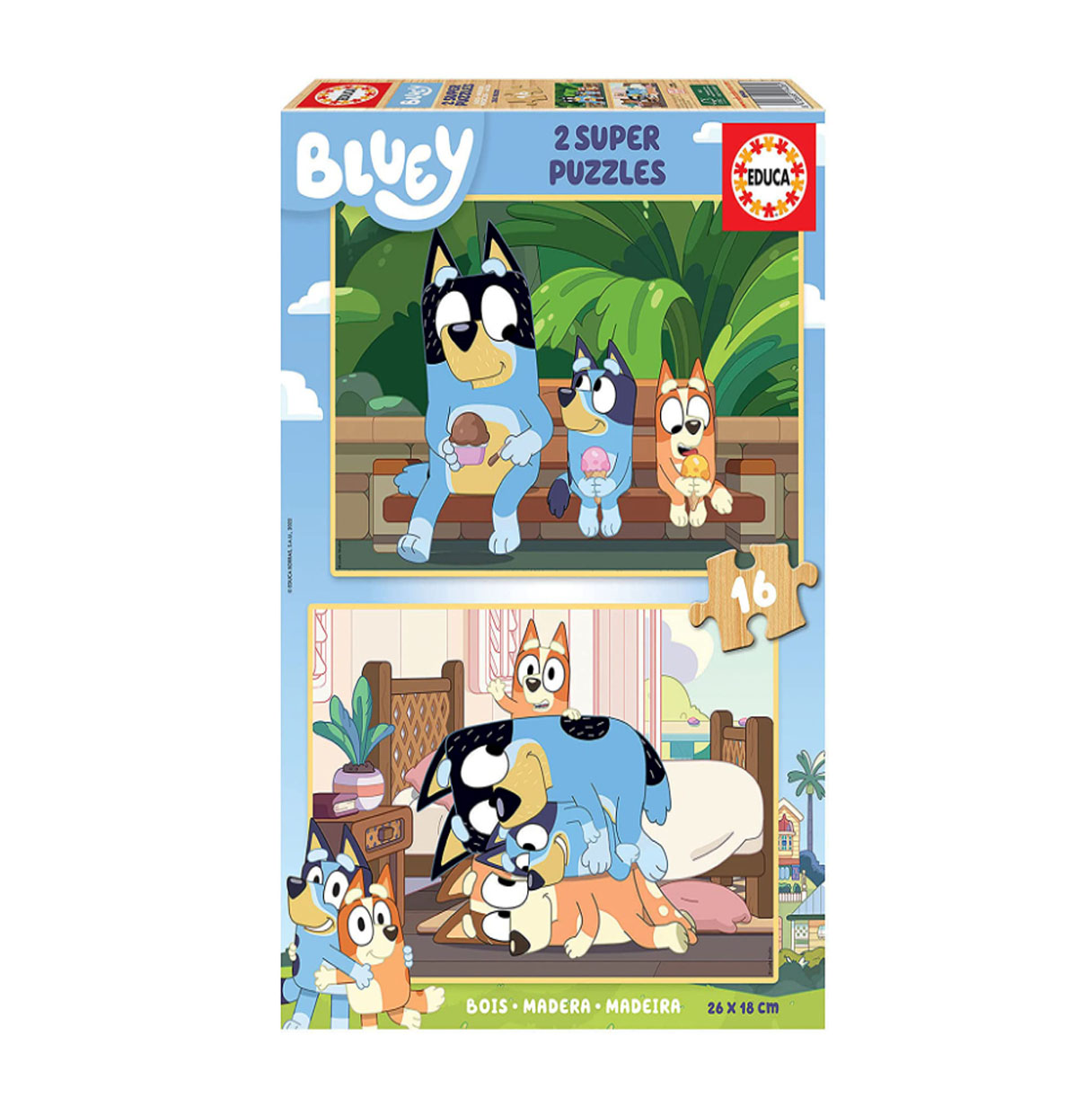 puzzle 2x16 pzas bluey ( educa - 19406)