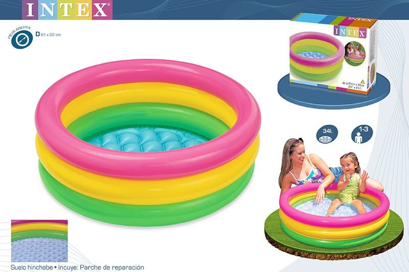 piscina tres tubos colores 61 cm (57107)