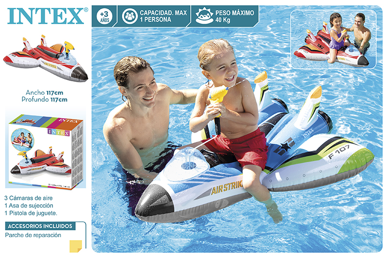 intex avion c/lanzador agua ride on  (57536)