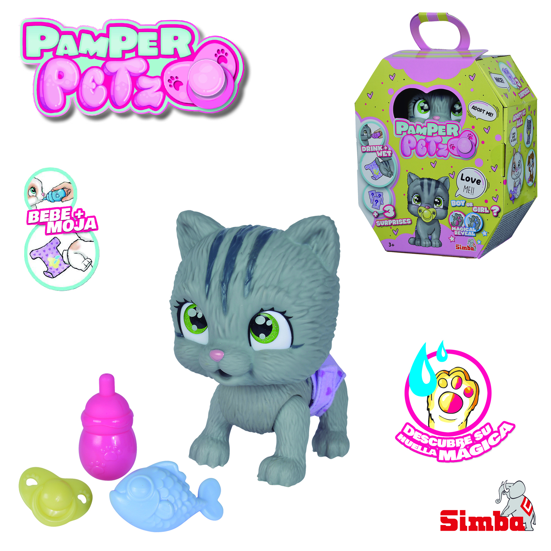 pamper petz gatito 15 cm (simba - 105953051)