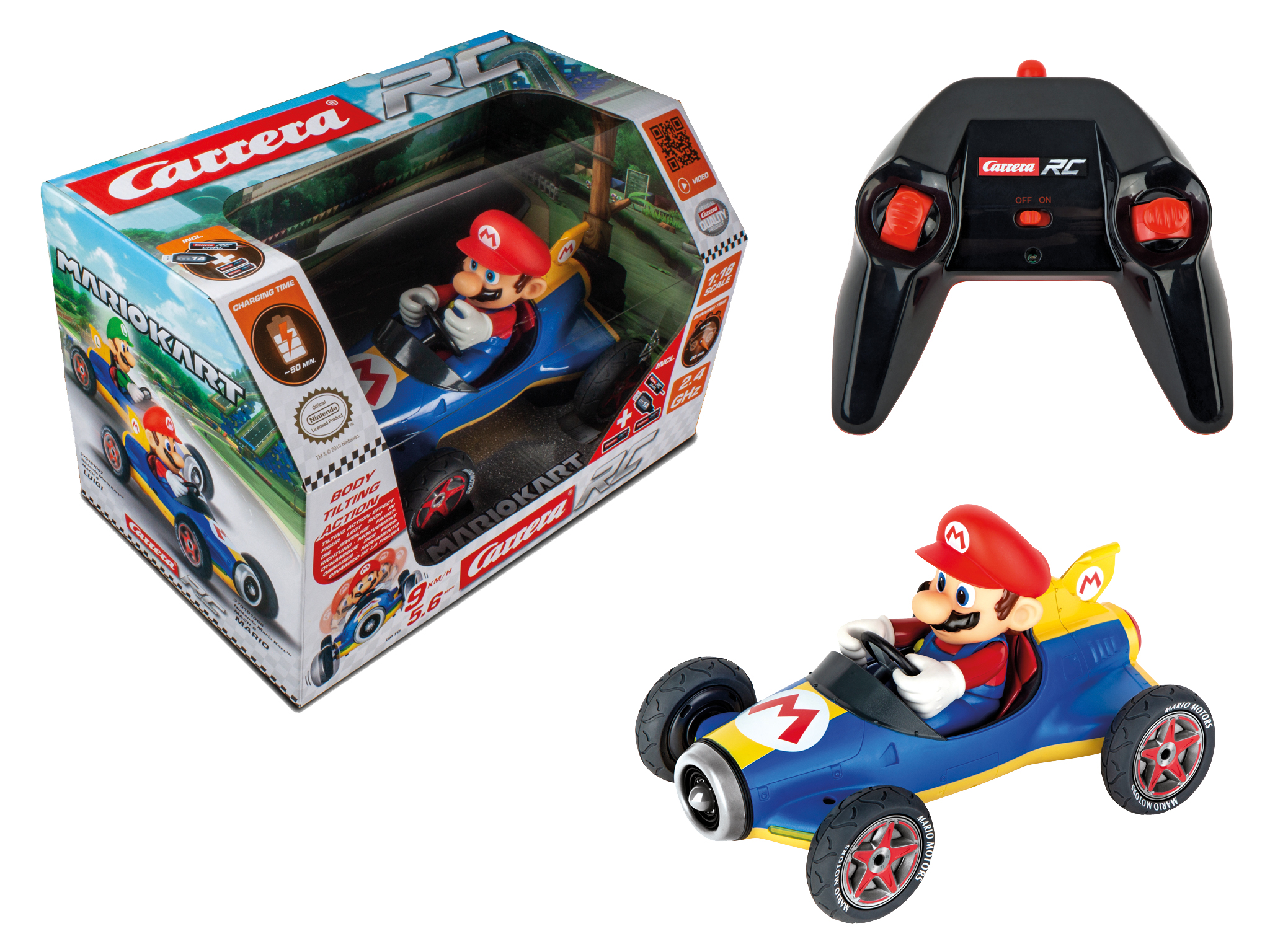 carrera coche r/c mario kart mach 8 2,4 (soldatoys - 181066)