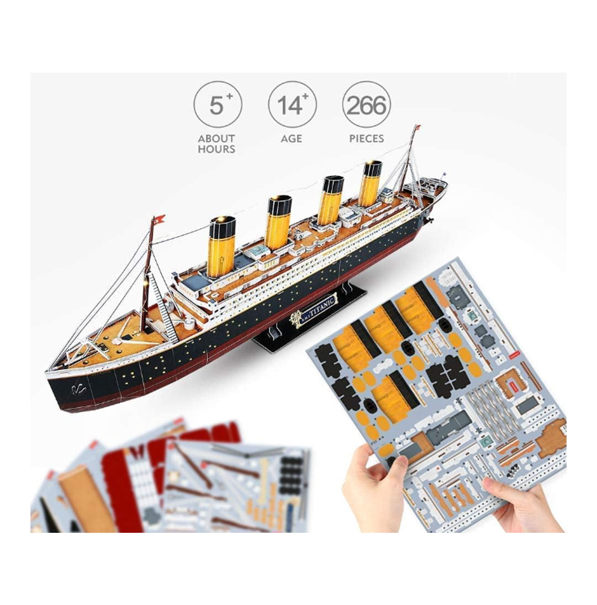 puzzle 3d led titanic  (world brands - l521h