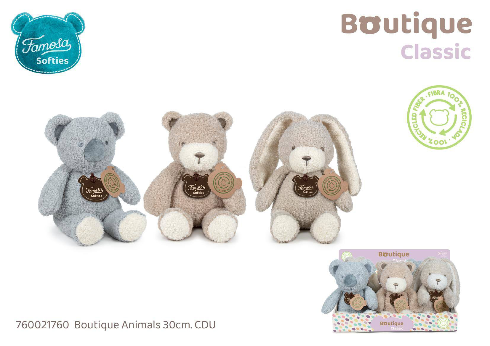 peluche boutique animals 30cm